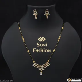 1 Gram Gold Plated Artisanal Design Mangalsutra Set for Women - Style A495