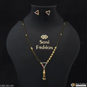 1 Gram Gold Plated Decorative Design Mangalsutra Set for Women - Style A456