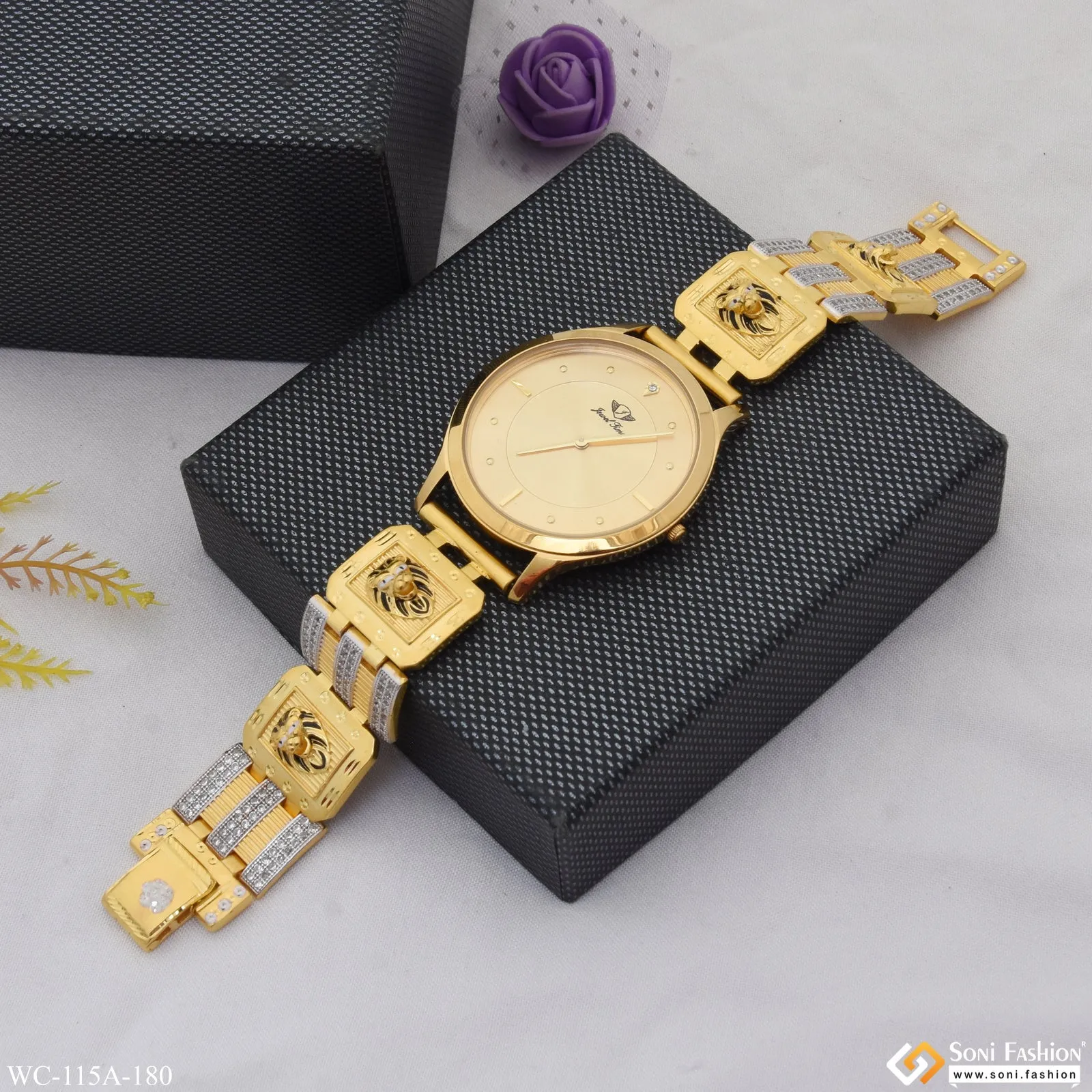 1 Gram Gold Plated Designer Design Best Quality Watch for Men - Style A180