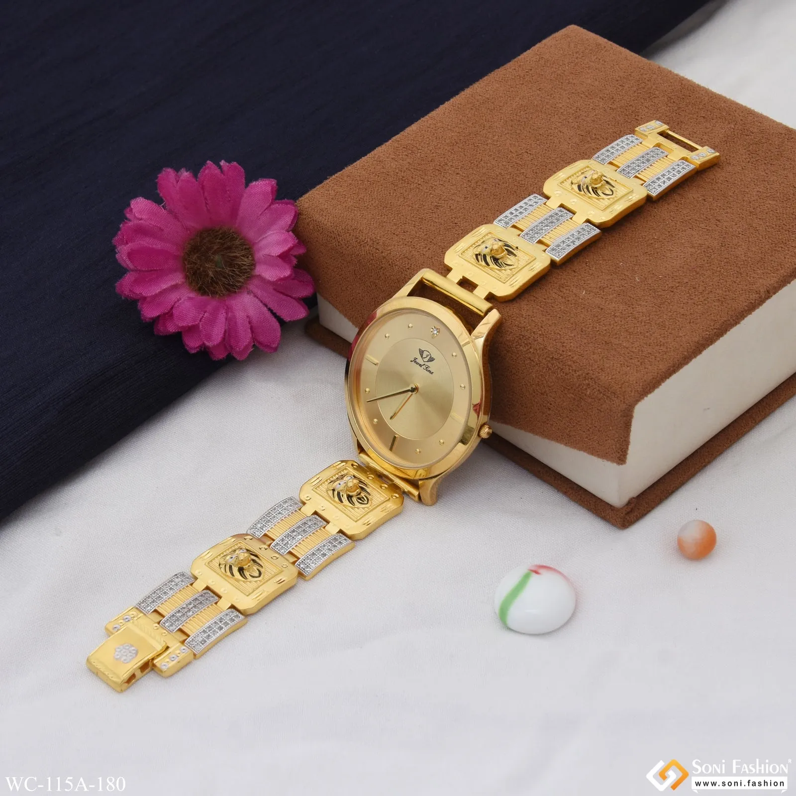 1 Gram Gold Plated Designer Design Best Quality Watch for Men - Style A180