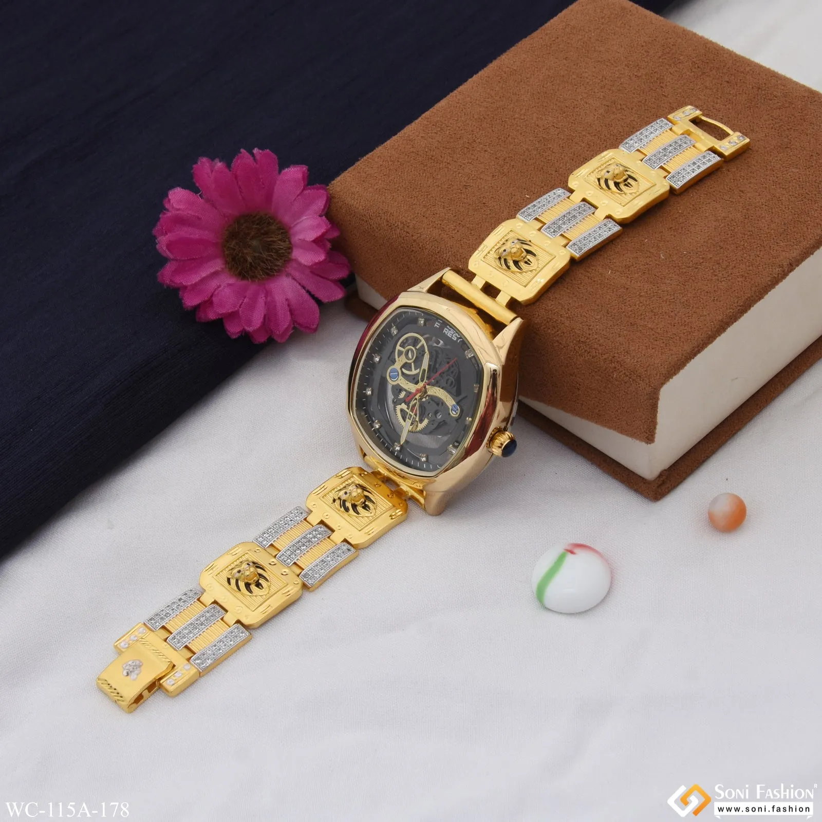 1 Gram Gold Plated Exciting Design High-Quality Watch for Men - Style A178