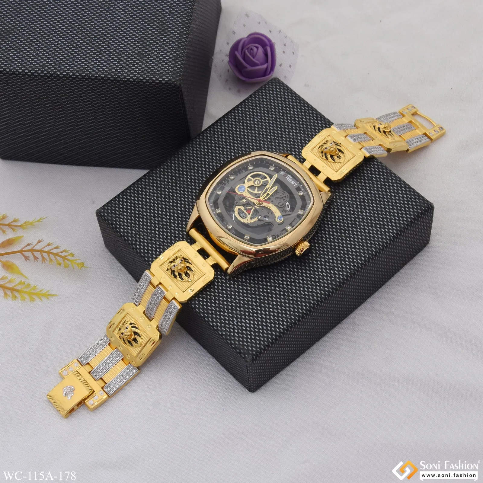 1 Gram Gold Plated Exciting Design High-Quality Watch for Men - Style A178