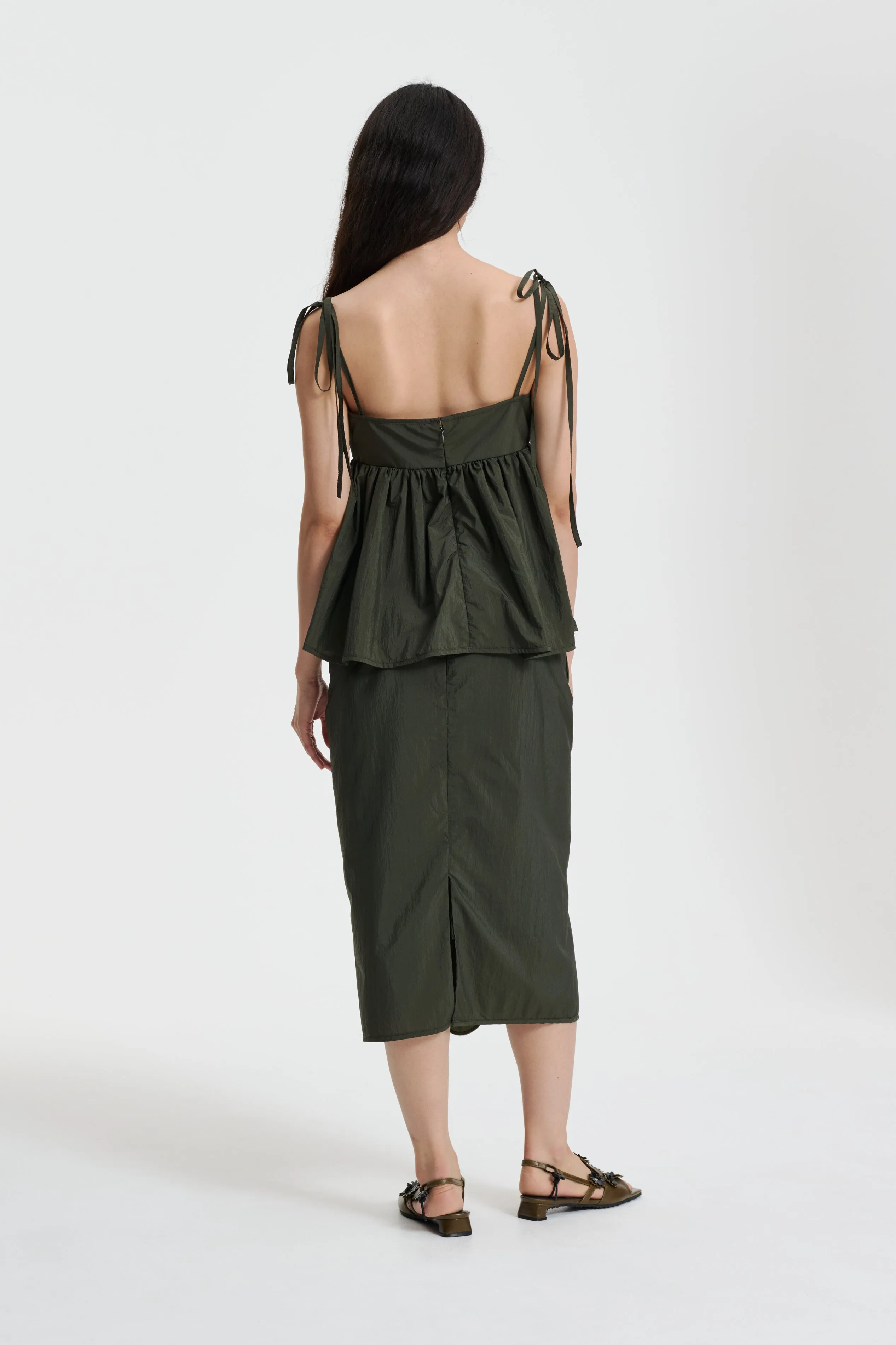 ALORA | TOP SHIKI LIGHT TAFFETA PINE GREEN