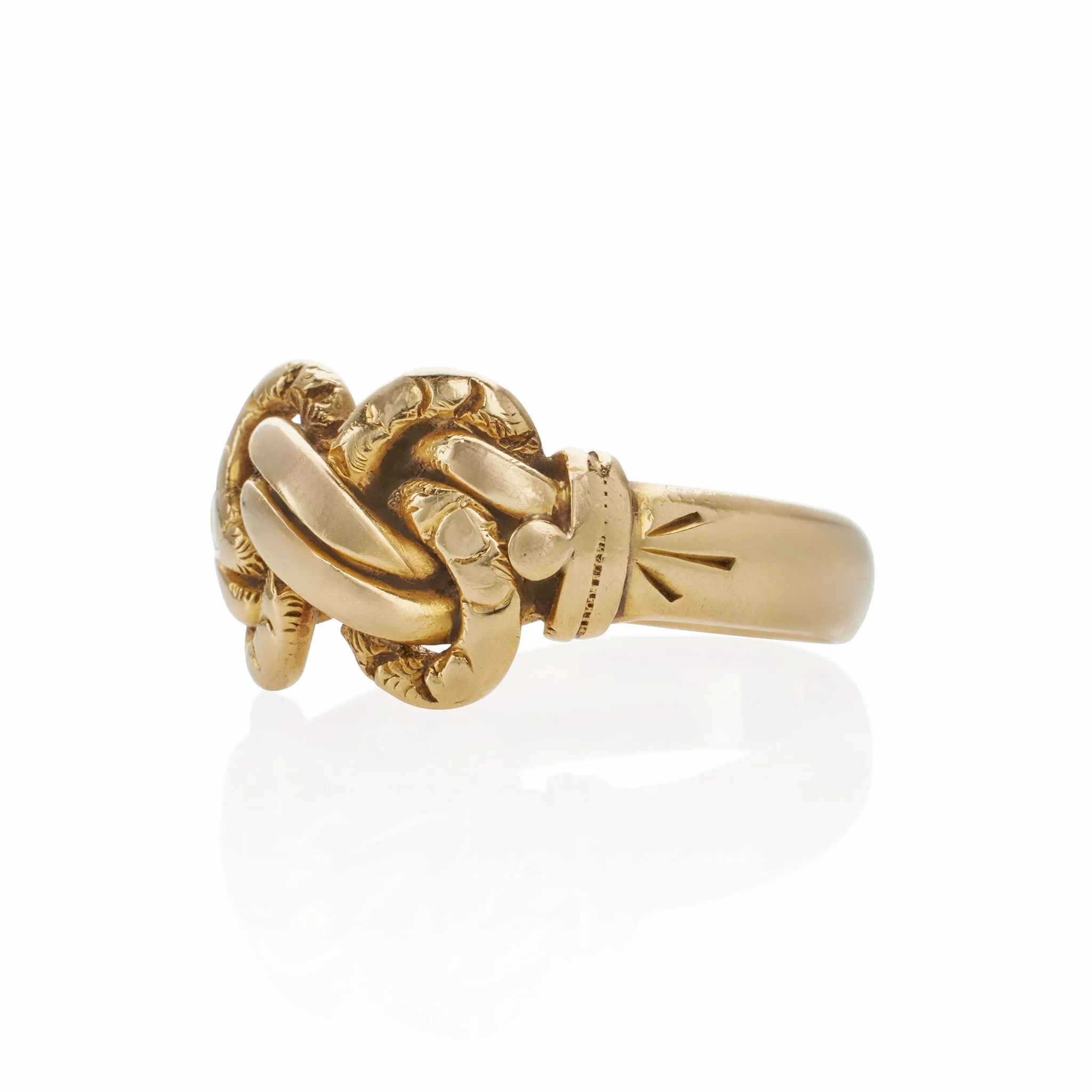 Antique English 18K Gold Braided "Keeper" Ring