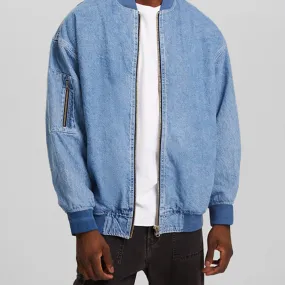 Bomber Jacket With Rib