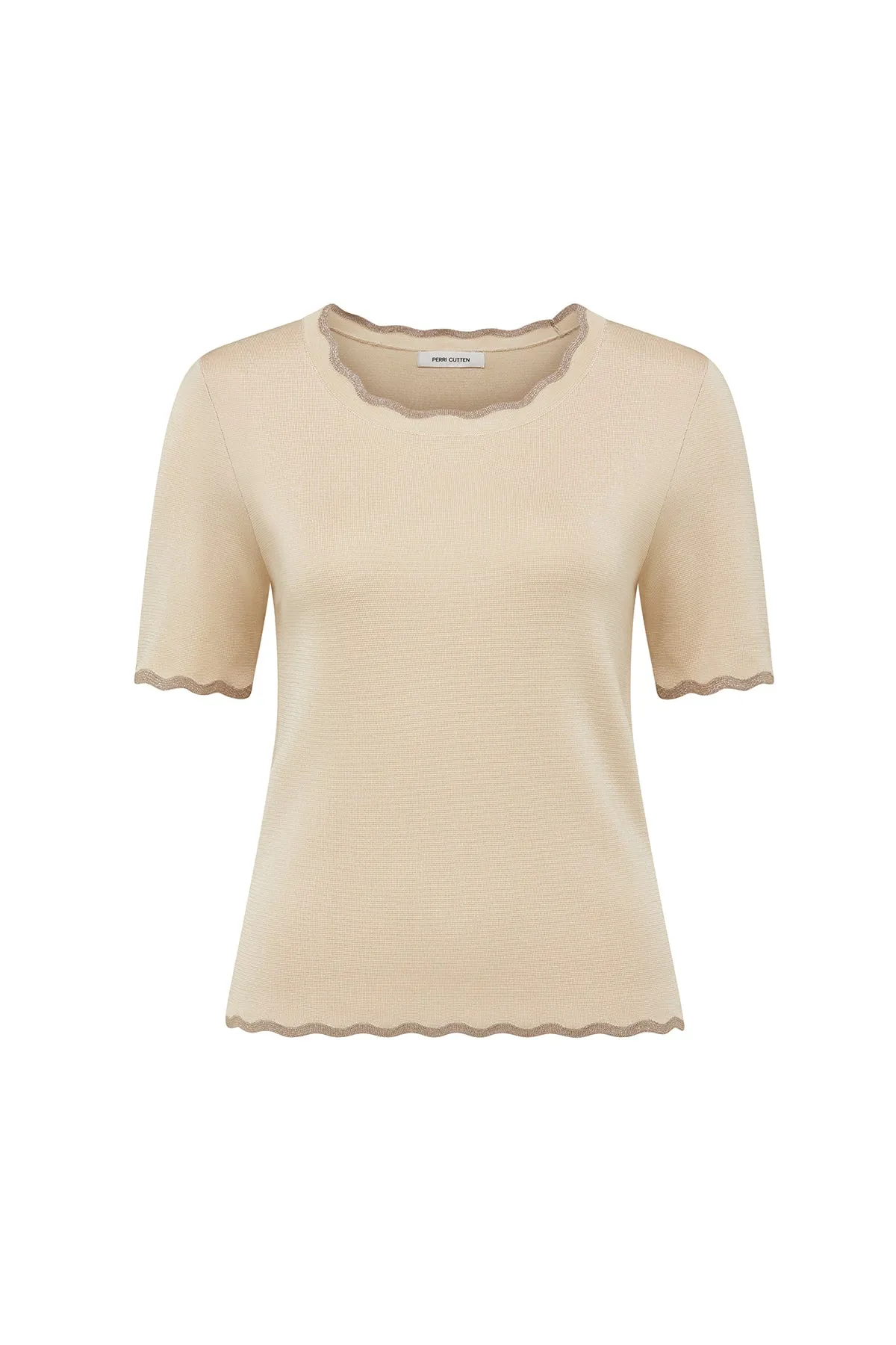 Calista Metallic Top - Porcelain