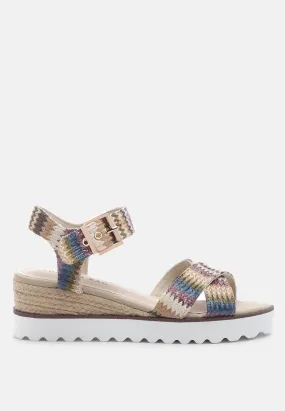 Carol Color Raffia Wedges Platform