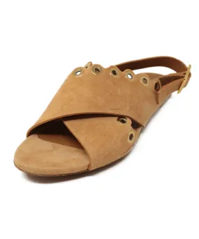 Chloe Tan Suede Grommet Sandals sz 7.5