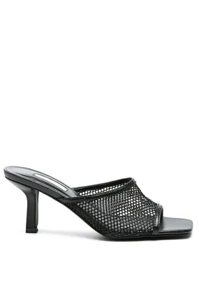 deja vu black mesh kitten heel sandal