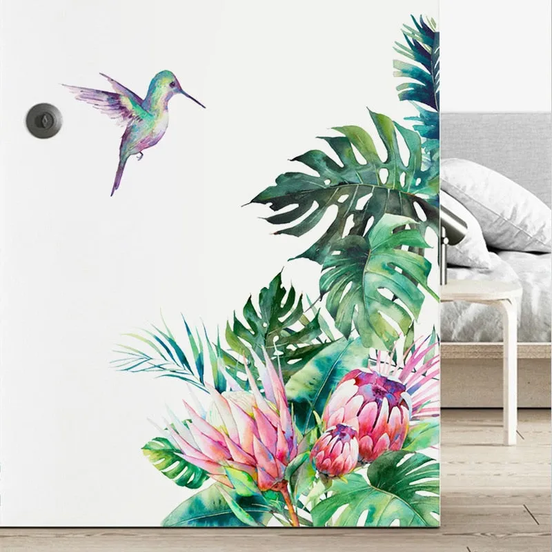 Flowers Bird Wall Stickers