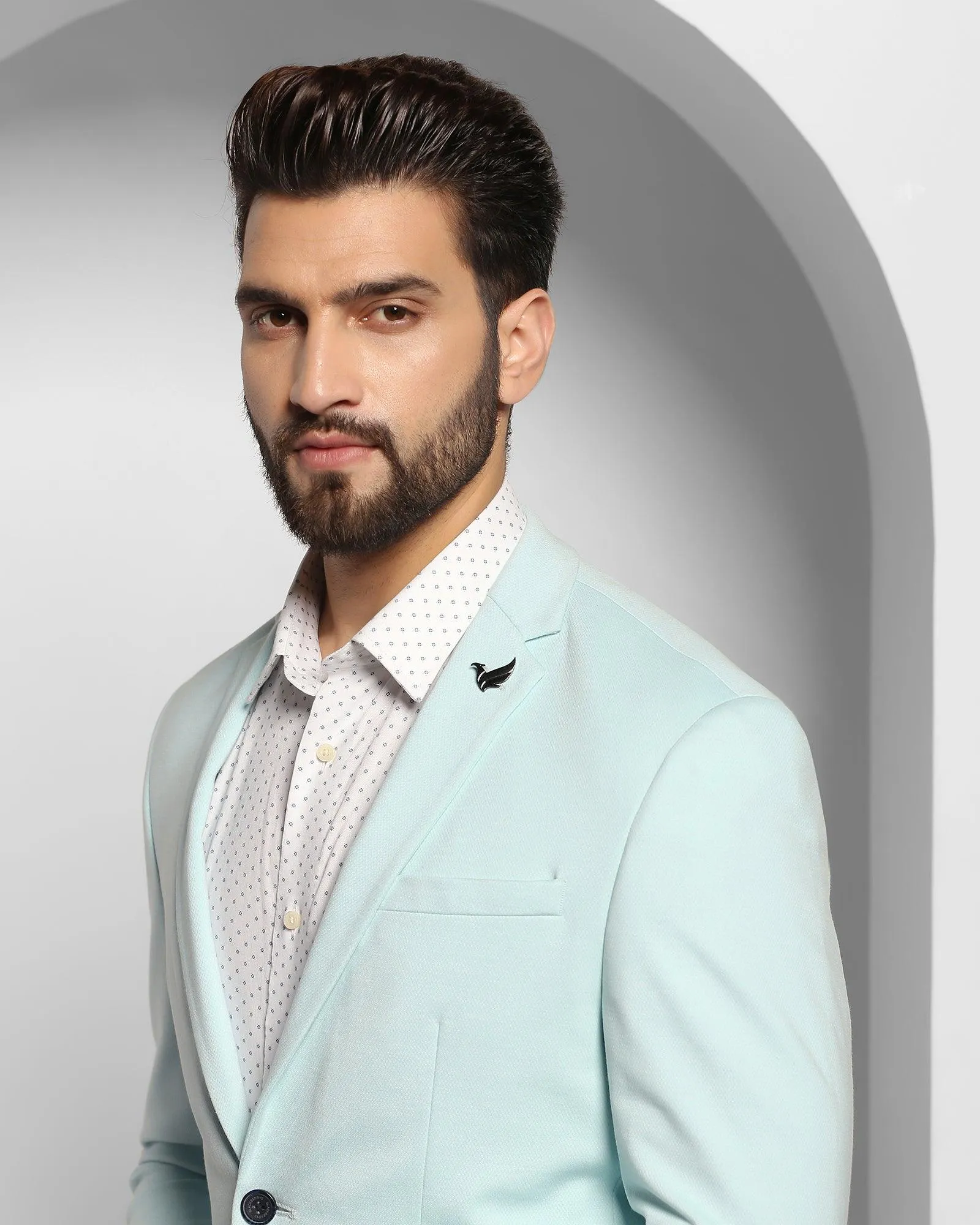 Formal Aqua Textured Blazer - Magnus