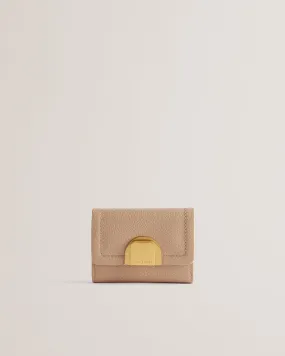 Imperia Lock Detail Small Leather Purse Taupe