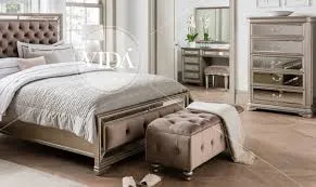 Jessica 5 ft bed in taupe velvet with tufted headboard  fabulous for Master Suite reduced price