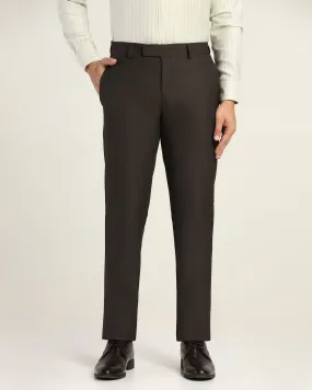 Slim Comfort B-95 Formal Brown Textured Trouser - Garry